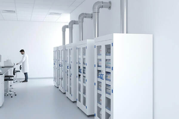 排煙式藥品櫃,專用抽氣系統與管道